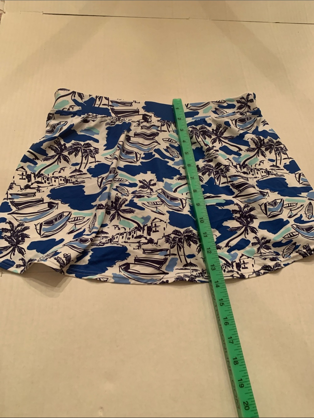 VGUC Talbots Blue and White Tropical Print Swim Tankini & Swim skirt size 12 - Picture 9 of 12